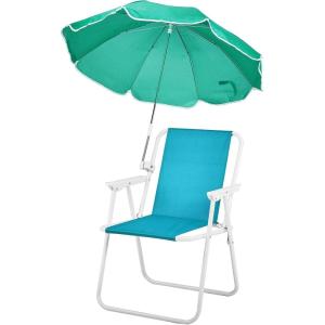 imageOutvita Beach Chair with Umbrella Outdoor Folding Chair High Strength Cleanable Fabric Lightweight and Waterproof for Sand Camping Lawn Concert Travel Festival BlueHeavy Duty Supports 220lbsMint Green