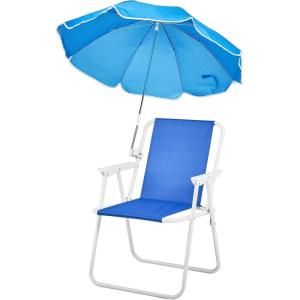imageOutvita Beach Chair with Umbrella Outdoor Folding Chair High Strength Cleanable Fabric Lightweight and Waterproof for Sand Camping Lawn Concert Travel Festival BlueHeavy Duty Supports 220lbsBlue