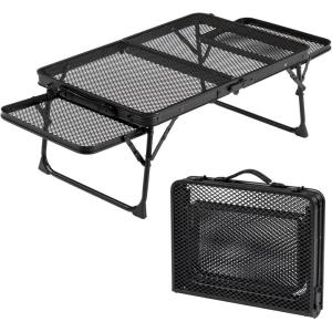 imageOutvita Folding Portable Picnic Camping Table Small Lightweight with 2 Wing Panels ampamp Carry Handle Outdoor Grill Table for Camping Cooking BBQ RV Picnic BlackBlack