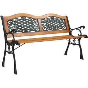 imageOutvita Garden Bench 48quot Front Porch Bench with Steel Frame Solid Construction Outdoor Seating for YardPlayground PatioClassical