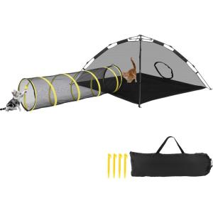 imageOutvita Outdoor Cat Enclosures for Indoor Cats Cat Tent for Outside Pet Playhouse Catio Tunnel Pet Playpen Including 1 Tent and 1 Tunnel with Portable Bag Easy to Storage
