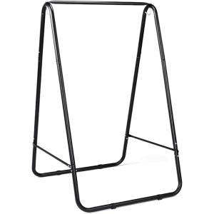 imageOutvita Outdoor Hammock Chair Stand Heavy Duty AFrame Metal Swing Stand with PowderCoated Finish and 2 Haning Holes for Yard Porch Paito Inside RoomBlack