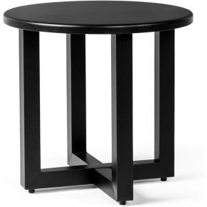 imageOutvita Outdoor Round Side Table 18quot Weather Resistant Small Metal End Table with X Legs for Patio Balcony Lawn Garden Poolside Living Room