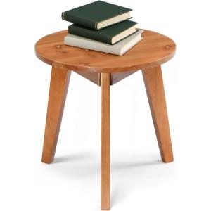 imageOutvita Outdoor Side Table Cedar Wood Coffee Table Weather  Resistant Tripod Design 157x157x157 inch Indoor ampamp Outdoor Use for Garden Living Room Balcony Bedroom