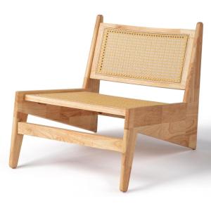 imageOutvita Rattan Accent Chair for Living Room Comfy Bamboo Chairs Mid Century Side Chair for Bedroom Reading Room