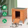 imageOutvita Outdoor Cat House Weatherproof Rabbit Hutch Wooden Small Pet House Outside Wooden Outside Shelter with Elevated Floor and Lockable Door for Feral Cats Rabbits Chicken WoodWood