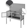 imageOutvita Rabbit Hutch 36quot Single Deck Waterproof Wooden Chicken Coop Wire Hen Quail House Indoor Outdoor UseBunny Cage Small Pet Animal Poultry Cage GrayGrey