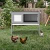 imageOutvita Rabbit Hutch 36quot Single Deck Waterproof Wooden Chicken Coop Wire Hen Quail House Indoor Outdoor UseBunny Cage Small Pet Animal Poultry Cage GrayGrey