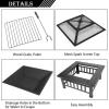 imageOutvita 32in Fire Pit Table Outdoor Square Metal Firepit Table with Fire Bowl Mesh Cover and Fire Poker for Patio Yard Garden Camping