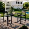 imageOutvita Outdoor Bar Table 37quot Height Wheeled Patio Pub Table with Waterproof Frame and Adjustable Foot for Hot Tub Patio Backyard Balcony Hallway Bistro Rectangle Black40 W  With wheel
