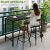 imageOutvita Outdoor Bar Table 37quot Height Wheeled Patio Pub Table with Waterproof Frame and Adjustable Foot for Hot Tub Patio Backyard Balcony Hallway Bistro Rectangle Black55 W  With wheel