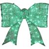 imageOutvita 27in Prelit Outdoor Bow Christmas Decoration Lighted Metal Frame with 124 Warm White LED Lights for Front Door Gate Wall Indoor Outdoor Holiday Party GoldenGreen Bow