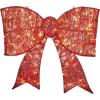 imageOutvita 27in Prelit Outdoor Bow Christmas Decoration Lighted Metal Frame with 124 Warm White LED Lights for Front Door Gate Wall Indoor Outdoor Holiday Party GoldenRed Bow