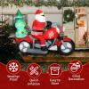 imageOutvita 6FT Outdoor Christmas Inflatables Decorations with LED Lights Inflatable Santa Riding Motorcycle with A Tree Xmas Blow Up Yard Decor for Yard Lawn Garden Patio Party6FT Santa Riding Motor Carrying a Tree