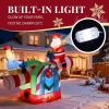imageOutvita 6FT Outdoor Christmas Inflatables Decorations with LED Lights Inflatable Santa Riding Motorcycle with A Tree Xmas Blow Up Yard Decor for Yard Lawn Garden Patio PartySanta Claus Animated Seesaw with Reindeer