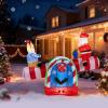 imageOutvita 6FT Outdoor Christmas Inflatables Decorations with LED Lights Inflatable Santa Riding Motorcycle with A Tree Xmas Blow Up Yard Decor for Yard Lawn Garden Patio PartySanta Claus Animated Seesaw with Reindeer