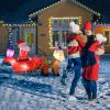 imageOutvita 6FT Outdoor Christmas Inflatables Decorations with LED Lights Inflatable Santa Riding Motorcycle with A Tree Xmas Blow Up Yard Decor for Yard Lawn Garden Patio PartySleigh pulled by Reindeer