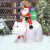 imageOutvita 6FT Outdoor Christmas Inflatables Decorations with LED Lights Inflatable Santa Riding Motorcycle with A Tree Xmas Blow Up Yard Decor for Yard Lawn Garden Patio PartySanta Riding Polar Bears