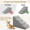 imageOutvita Dog Stairs 4Step Dog Steps for High Bed Pet Steps for Small Dogs and Cats NonSlip Balanced Pet Ramp Indoor Grey4steps