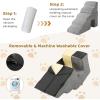 imageOutvita Dog Stairs 4Step Dog Steps for High Bed Pet Steps for Small Dogs and Cats NonSlip Balanced Pet Ramp Indoor Grey5steps