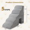 imageOutvita Dog Stairs 4Step Dog Steps for High Bed Pet Steps for Small Dogs and Cats NonSlip Balanced Pet Ramp Indoor Grey5steps