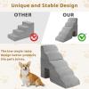 imageOutvita Dog Stairs 4Step Dog Steps for High Bed Pet Steps for Small Dogs and Cats NonSlip Balanced Pet Ramp Indoor Grey5steps