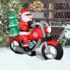 imageOutvita 6FT Outdoor Christmas Inflatables Decorations with LED Lights Inflatable Santa Riding Motorcycle with A Tree Xmas Blow Up Yard Decor for Yard Lawn Garden Patio Party6FT Santa Riding Motor Carrying a Tree
