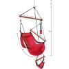 imageOutvita Hammock Hanging Chair Air Deluxe Sky Swing Seat with Pillow Cup Holder Armrests Footrest Carry Bag for Indoor Outdoor Park Yard Camping 250LBS YellowRed