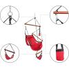 imageOutvita Hammock Hanging Chair Air Deluxe Sky Swing Seat with Pillow Cup Holder Armrests Footrest Carry Bag for Indoor Outdoor Park Yard Camping 250LBS YellowRed