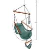 imageOutvita Hammock Hanging Chair Air Deluxe Sky Swing Seat with Pillow Cup Holder Armrests Footrest Carry Bag for Indoor Outdoor Park Yard Camping 250LBS YellowGreen