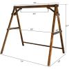 imageOutvita Porch Swing Stand 67quot Wooden Swing Frame with Extra Bottom Connection Board and Stable A Frame for Patio Porch Backyard 600lbs CapacityFir