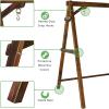 imageOutvita Porch Swing Stand 67quot Wooden Swing Frame with Extra Bottom Connection Board and Stable A Frame for Patio Porch Backyard 600lbs CapacityFir