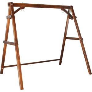 imageOutvita Porch Swing Stand 67quot Wooden Swing Frame with Extra Bottom Connection Board and Stable A Frame for Patio Porch Backyard 600lbs CapacityFir