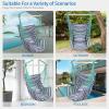 imageOutvita Hammock Chair Hanging Rope Swing Galvanized Steel Pole with NonSlip Ring Includes 2 Fluffy Pillows Maximum Weight Capacity 500 lbs for Indoor Patio Backyard Hanging Mix Color StripeGreen and Purple Stripes