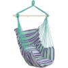 imageOutvita Hammock Chair Hanging Rope Swing Galvanized Steel Pole with NonSlip Ring Includes 2 Fluffy Pillows Maximum Weight Capacity 500 lbs for Indoor Patio Backyard Hanging Mix Color StripeGreen and Purple Stripes