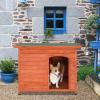 imageOutvita Outdoor Dog House Large Wooden Dog Houses with Hinged Roof Weatherproof Finish  Elevated Floor for Small Medium Sized Dogs Outdoor ampamp Indoor Use Natural