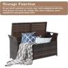 imageOutvita 40 Gallon Outdoor Storage Box Patio Rattan Storage Bench with Cushion for Backyard Balcony Poolside Garden BrownBrown