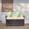 imageOutvita 40 Gallon Outdoor Storage Box Patio Rattan Storage Bench with Cushion for Backyard Balcony Poolside Garden BrownBrown