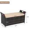 imageOutvita 40 Gallon Outdoor Storage Box Patio Rattan Storage Bench with Cushion for Backyard Balcony Poolside Garden BrownBrown