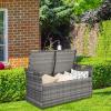 imageOutvita 40 Gallon Outdoor Storage Box Patio Rattan Storage Bench with Cushion for Backyard Balcony Poolside Garden BrownGrey