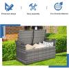 imageOutvita 40 Gallon Outdoor Storage Box Patio Rattan Storage Bench with Cushion for Backyard Balcony Poolside Garden BrownGrey