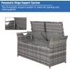 imageOutvita 40 Gallon Outdoor Storage Box Patio Rattan Storage Bench with Cushion for Backyard Balcony Poolside Garden BrownGrey