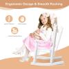 imageOutvita Outdoor Childrens Rocking Chair AllWeather Wooden Porch Rocker with High Backrest Ideal for Garden Yard and Balcony Patio Rocking Chair Suitable for Kids Ages 36WhiteWhite