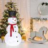 imageOutvita Outdoor Christmas Decorations 4ft Electric Snowman with Motor ampamp 120 LED Lights Lighted White Foldable Popup Snowman for Xmas Indoor and Outdoor Lawn Garden Yard Holiday DecorSmile Snowman