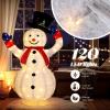 imageOutvita Outdoor Christmas Decorations 4ft Electric Snowman with Motor ampamp 120 LED Lights Lighted White Foldable Popup Snowman for Xmas Indoor and Outdoor Lawn Garden Yard Holiday DecorMotorized Snowman