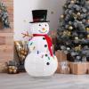 imageOutvita Outdoor Christmas Decorations 4ft Electric Snowman with Motor ampamp 120 LED Lights Lighted White Foldable Popup Snowman for Xmas Indoor and Outdoor Lawn Garden Yard Holiday DecorSnowman with Colorful lights