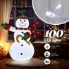 imageOutvita Outdoor Christmas Decorations 4ft Electric Snowman with Motor ampamp 120 LED Lights Lighted White Foldable Popup Snowman for Xmas Indoor and Outdoor Lawn Garden Yard Holiday DecorSnowman With A Walking Stick