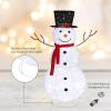 imageOutvita Outdoor Christmas Decorations 4ft Electric Snowman with Motor ampamp 120 LED Lights Lighted White Foldable Popup Snowman for Xmas Indoor and Outdoor Lawn Garden Yard Holiday DecorSmile Snowman