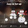 imageOutvita Outdoor Christmas Decorations 4ft Electric Snowman with Motor ampamp 120 LED Lights Lighted White Foldable Popup Snowman for Xmas Indoor and Outdoor Lawn Garden Yard Holiday DecorSnowman With A Walking Stick