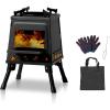 imageOutvita Camping Wood Stove 106quot Portable Folding Wood Burning Stove Alloy Steel Backpacking Stove for Hiking Outdoor Survival Stove Emergency for Picnic Cooking Outside BBQ1417Inch